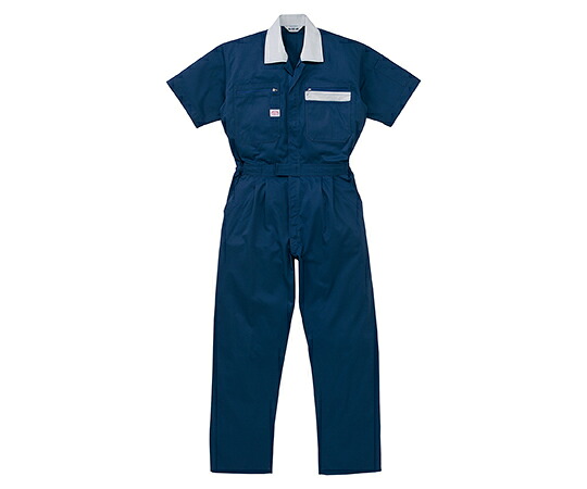 店内全品ポイント5倍★要エントリー★山田辰 半袖つなぎ服　ネイビーブルー　3L 1着 1-5601-NB-3L｜Shop de clinic店