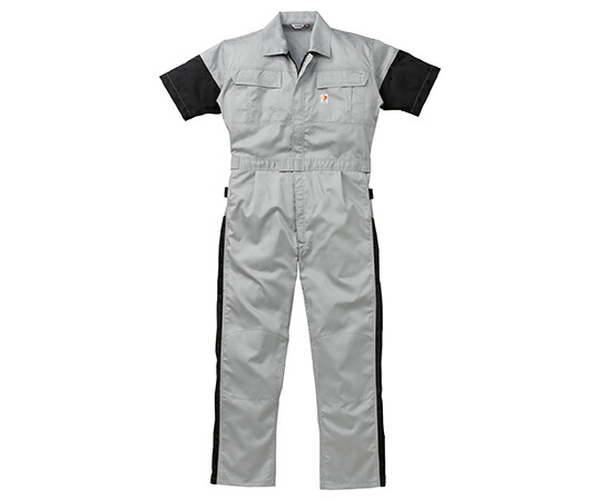 店内全品ポイント5倍★要エントリー★山田辰 半袖つなぎ服 グレー 4L 1着 12-257-G1-4L|Shop de clinic店
