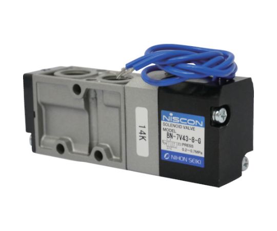日本精器 4道のり電磁弁8AAC200Vはと目7Vつづき物シングル BN-7V43-8-G-E200 1台