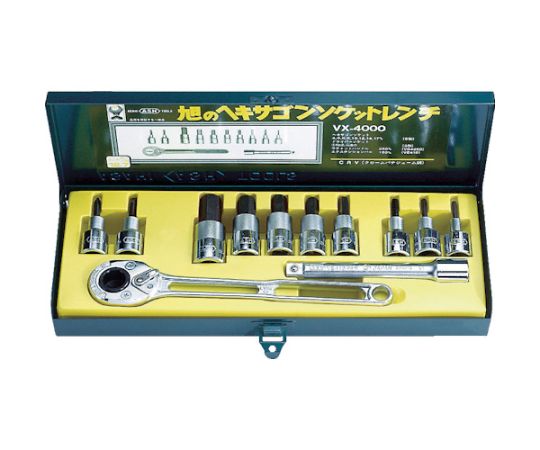 店内全品ポイント5倍★要エントリー★旭金属工業 ソケットレンチ用ヘキサゴンソケットセット12.7□ VX4000 1セット|Shop de clinic店