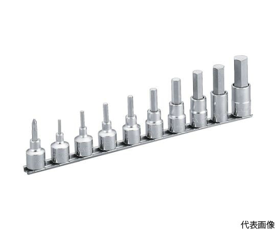 TONE ヘキサゴンソケットセット（保持者付） 10pcs 差込角12.7粍 HH410 1仕掛ける