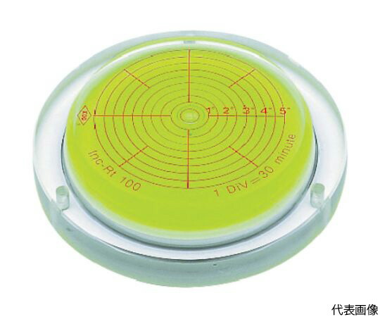 アカ仕合わせ製造所 打っ付け穴付角度計付丸台型アイベル気泡管水準器器 INC-RT125 1個