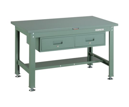 トラスコ中山 SHW型やり方台 1200X750XH740 2列引出付 緑 SHW-1200FL2 GN 1台