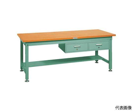 トラスコ中山 SHW型やり方台 1800X900XH740 2列引出付 緑 SHW-1809FL2 GN 1台