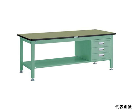 トラスコ中山 RHW型進め方台 1800X900XH740 3段引出付 緑 RHW-1809D3 GN 1台
