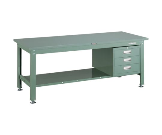 トラスコ中山 SHW型進め方台 1800X750XH740 3段引出付 緑 SHW-1800D3 GN 1台