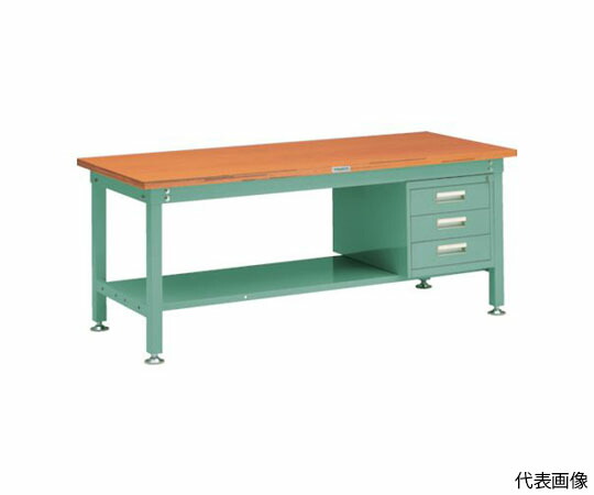 トラスコ中山 SHW型進め方台 1800X900XH740 3段引出付 緑 SHW-1809D3 GN 1台