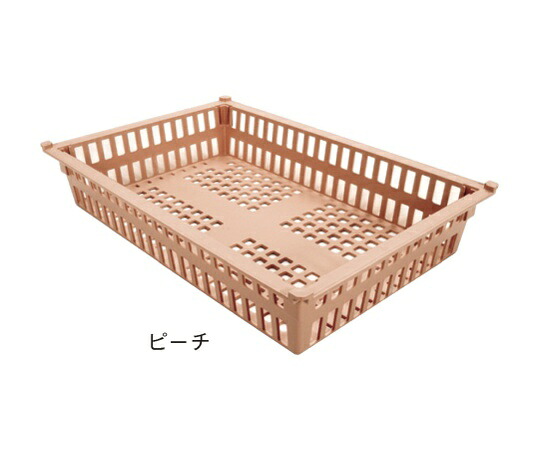 サカセ 提げ篭 64-10印字機（深さ10糎）耐熱・制電 桃 PBDX64-10 1個