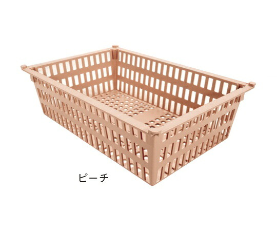 店内全品ポイント5倍★要エントリー★サカセ バスケット 64-17タイプ(深さ17cm)耐熱・制電 ピーチ PBDX64-17 1個|Shop de clinic店