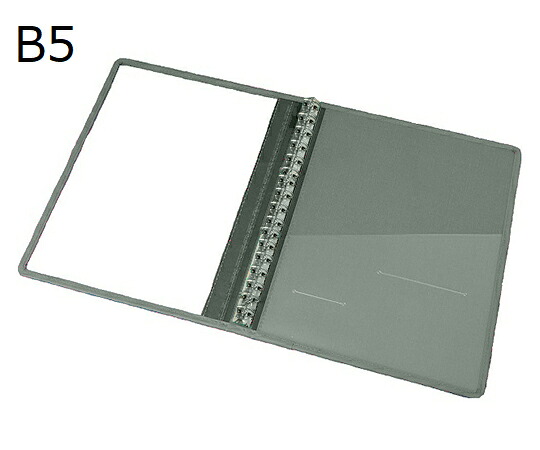 サンリーフ カルテブック(クリアータイプ)　B5　26穴　グレー　8冊入　 SKC-540-26GL 1箱(8冊入)