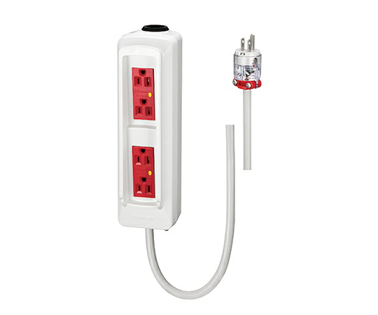 タキゲン 点滴ポール 電源コンセント(非常電源用) レッド・ホワイト LE-550-5-Red-White 1個