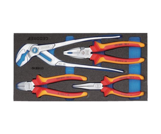 ゲドレー VDE絶縁プライヤーセット　1500CT1‐VDE142 2309033 1セット(4個入)