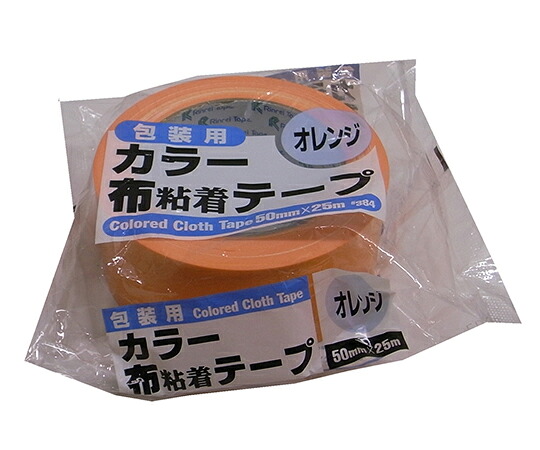 リンレイ カラー布粘着テープNO.384 50mm×25m オレンジ 30巻入 RT384-ORE5025 1箱(30巻入)