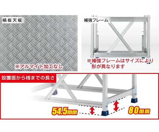 エスコ 作業台　1000×600mm/0.5m/1段 EA903BP-25 1台