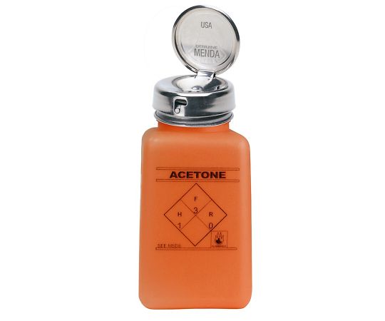 DESCO 静電気拡散性ボトル テイクアロング HDPE 「ACETONE」の印刷 オレンジ色 883001 1個