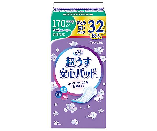 店内全品ポイント5倍★要エントリー★リブドゥコーポレーション リフレ　超うす安心パッド　まとめ買いパック　170cc　32枚&times;18袋 18418 1ケース(32枚&times;18袋入)｜Shop de clinic店