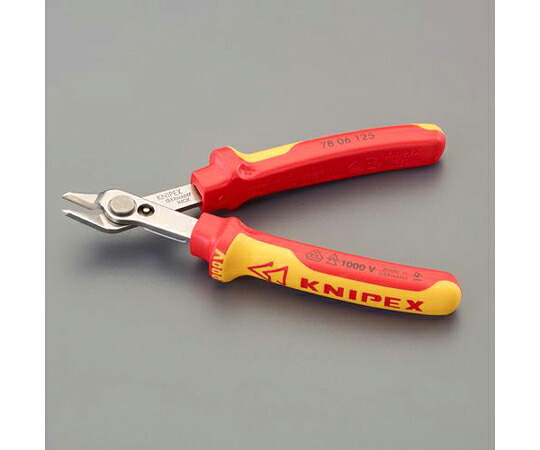KNIPEX 精密ニッパー・絶縁（グリップ付/ステンレス）　125mm EA536KG-41 1本