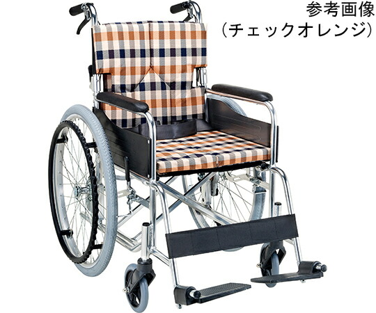 【非課税】 マキテック 標準尺度モデュール車椅子（自走式・背折れ） ドットネイビー SMK50 1台