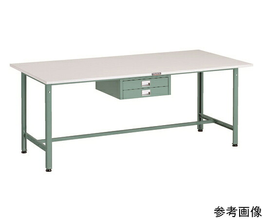 トラスコ中山 AE型軽量作業台　1800X900　薄型2段引出し付　GN色 AE-1809UDC2 1台