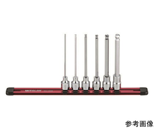 ミトロイ（水戸工機） 3/8　ヘックスソケット　ボールポイント　ロング　ホルダーセット　6コマ7点 HHB307ML 1セット｜Shop de clinic店