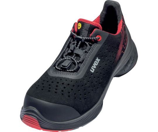 uvex uvex1 G2 パーフォレーテッド ローシューズ 25.5cm S1 P SRC ブラック/レッド 6837540 1足