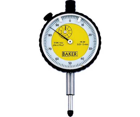BAKER 標準ダイヤルゲージ タイプK02 0.01mm目量 BGK02 1個