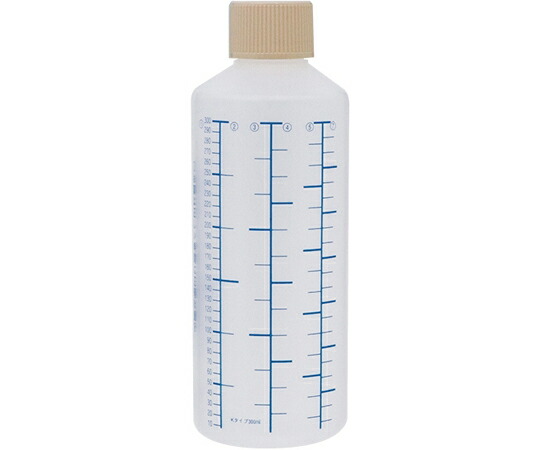 金鵄製作所 K投薬瓶 300mL セーフティキャップ 青色目盛 50本入 24240-085 1箱(50本入)