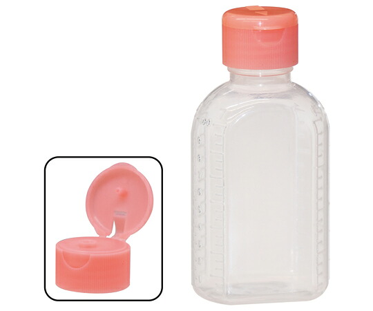 金鵄製作所 小判型投薬瓶100mL ワンタッチキャップ(ピンク) 200本入 23020-005 1箱(200本入)