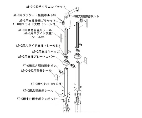 アロン化成 （AT-C-240/240T部品）AT-C-240手すりエンドセット 592-362 1個