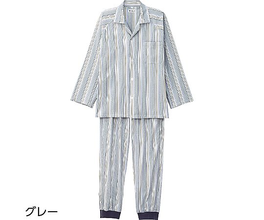 ケアファッション フルオープンパジャマ（紳士用）　グレー　L 1885-12 1着