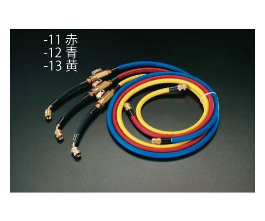 エスコ ボールバルブ付チャージングホース(赤)　120cm/R404A･R407C EA104LF-11 1本