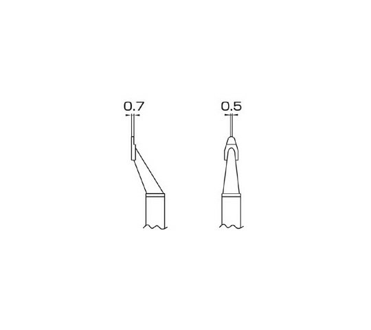 エスコ 交換用こて先(EA304AH-5用) 0.7×2.0mm EA304AH-504 1個