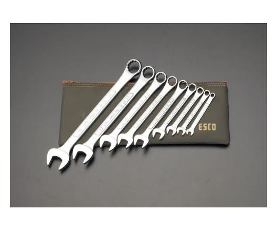 エスコ 片目片口スパナ　9本組/5.5-19mm EA614B-1 1組