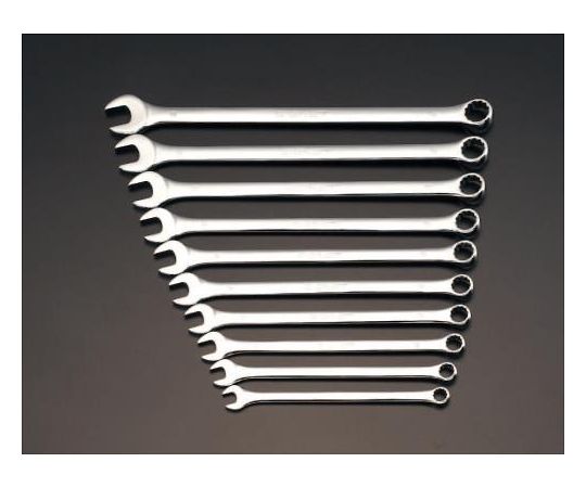 エスコ 片目片口スパナ（超ロング）　10本組/10-19mm EA614CB 1組