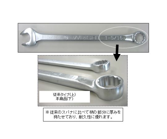 エスコ 片目片口スパナ(強力型) 1･3/8\