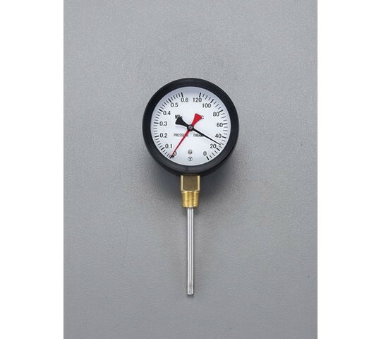 エスコ 水高計（立型）　0-120℃/0-0.3MPa/φ110mm EA729PA-14 1個