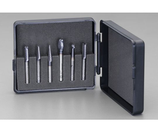 エスコ [TiAlNコート]超硬バー（6mm軸）　6本組 EA819V-10 1セット｜Shop de clinic店