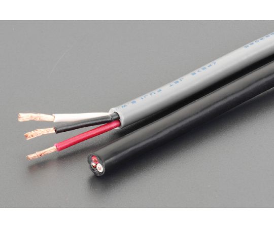 エスコ ビニールキャブタイヤケーブル(3芯/黒)　300V/17A/20m EA940AG-26 1巻