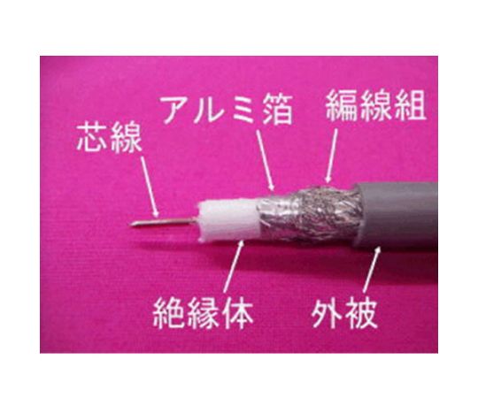 エスコ 同軸ケーブル(75Ω/黒)　7.4mm×20m EA940AR-72 1巻