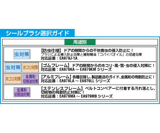 エスコ 25×400mmシールブラシ(ステンレスフレーム/PP) EA979MA-40 1本