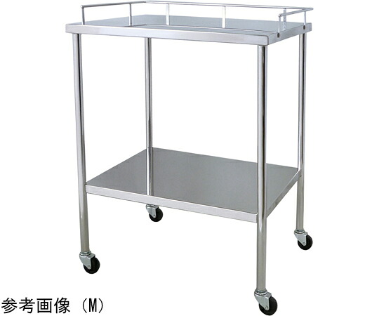 店内全品ポイント5倍★要エントリー★スギモト産業 ステンレス器械卓子(天板三方柵付・2段)M W600×D450×H750mm 完成品 OA-12M 1台|Shop de clinic店