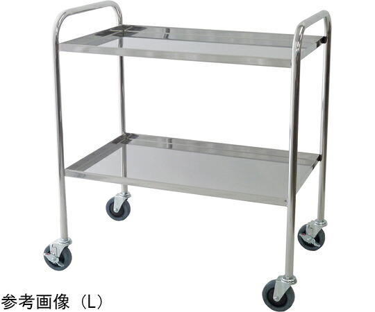 スギモト産業 ステンレスワゴン（天板四方立ち上がり・2段）M W600×D450×H800mm 完成品 OA-32BM 1台