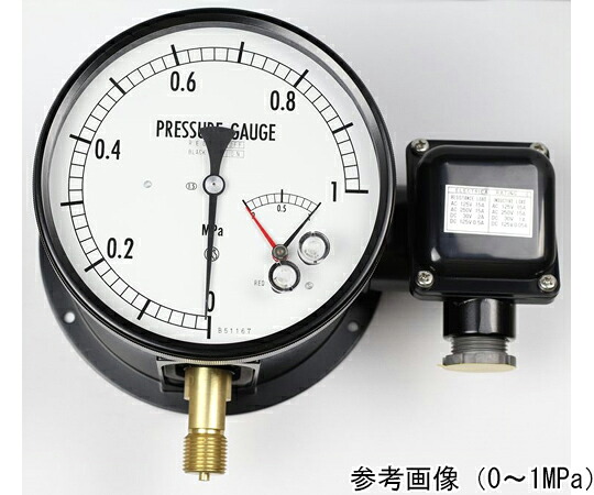 長野計器 マイクロスイッチ接点付圧力計（150Φ） 黄銅 HL：上下限2接点 0.1MPa JM21-241 1個