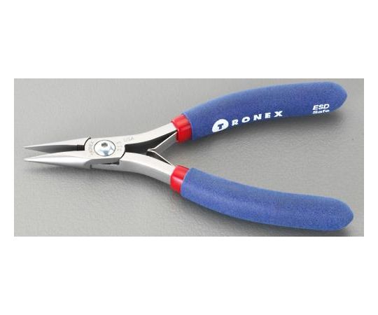 アズワン 精密用プライヤー（ESD/半丸/バネ付）124mm EA537T-3 1個