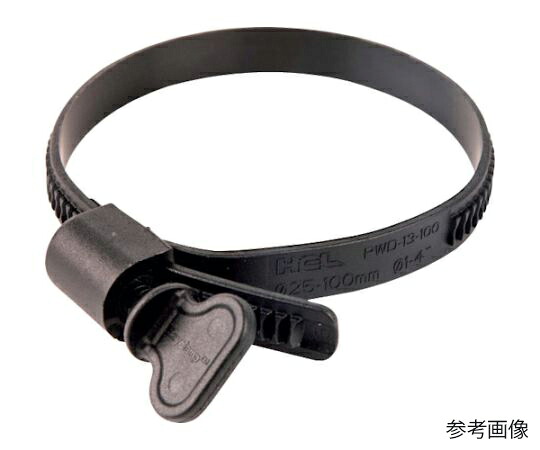 店内全品ポイント5倍★要エントリー★HCL Fasteners 樹脂製ホースバンド Ezyclamp 手締めタイプ 締付径25.0~150.0mm ナイロン66 PWD-13-150-WG-PA66-BK 1袋(100本入)|Shop de clinic店