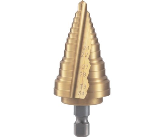 トラスコ中山 電気設備用ステップドリル　2枚刃チタンコーティング　21～34mm NMS-34EG 1本