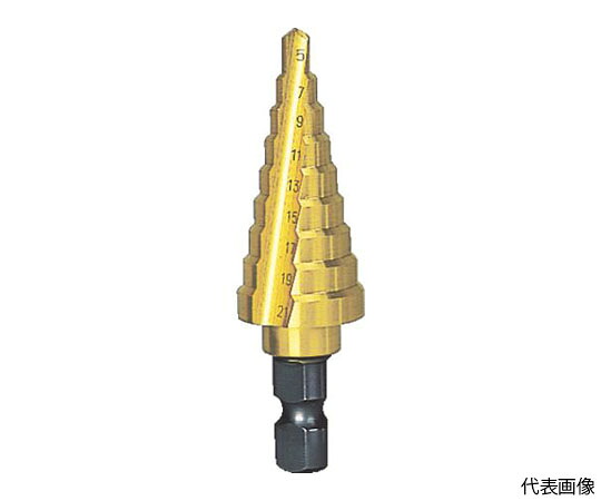 トラスコ中山 ステップドリル　2枚刃チタンコーティング　6～27mm　段数12 NMS-27G 1本