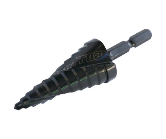 トップ工業 電動ドリル用六角シャンクスパイラルステップドリル 10段 穴あけ寸法Φ4～22 ESD-422S 1本