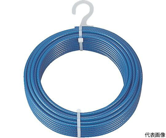 トラスコ中山 メッキ付ワイヤロープ　PVC被覆タイプ　Φ4（6）mmX200m CWP-4S200 1巻