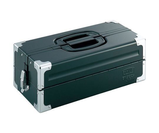 TONE スチール製工具箱 ツールケース（メタル） V形2段式 マットブラック 外形寸法160mm BX322SBK 1個